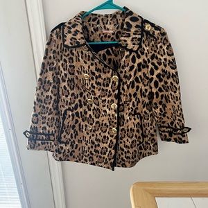 White House black market leopard blazer